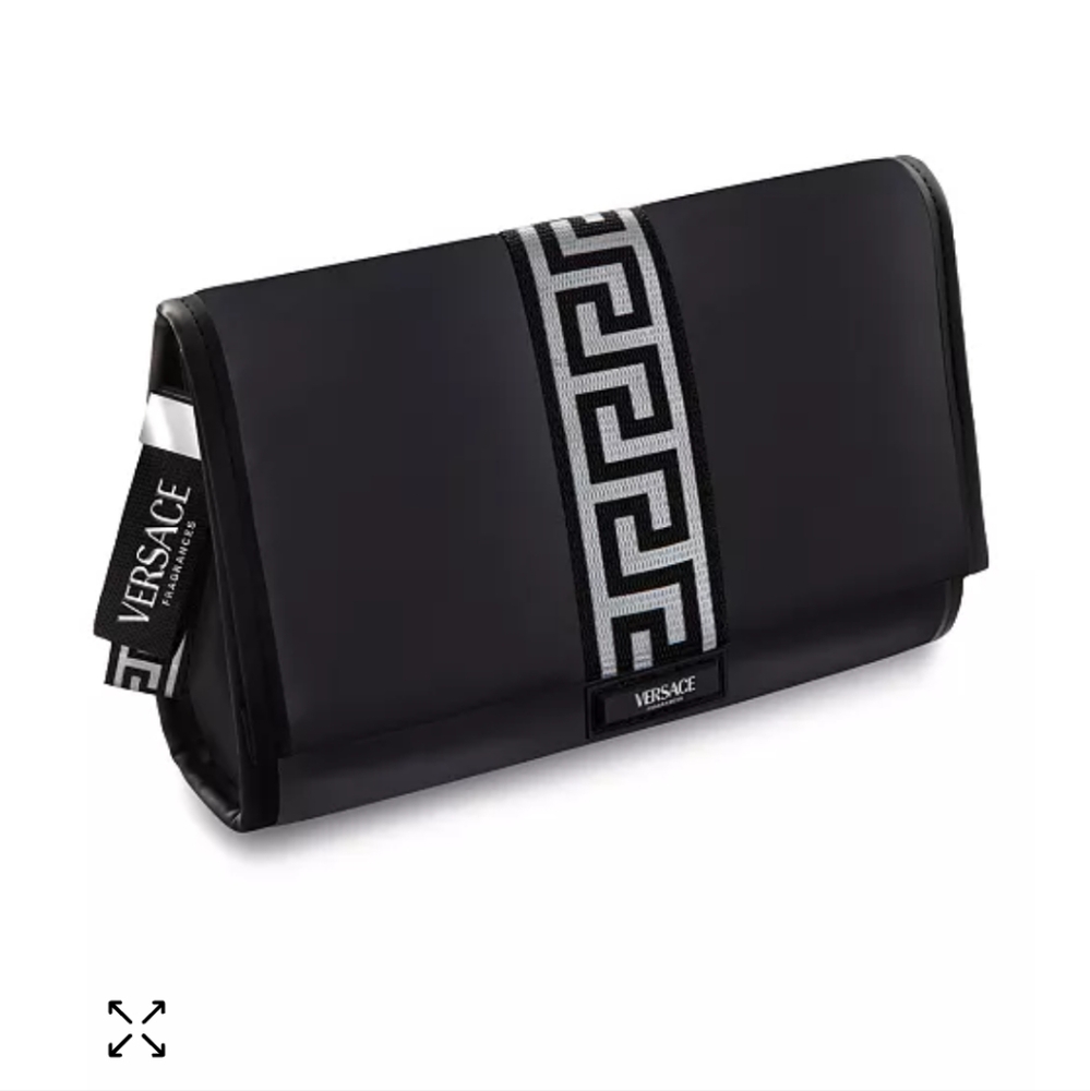 Versace Fragrances Black & Silver Pouch or Clutch Make-up Travel Bag